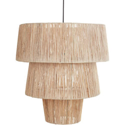 Lampada a sospensione con paralume in paglia e base in ferro in stile boho Premat naturale