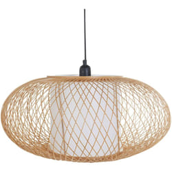 Lampada a sospensione con paralume in bambù Base in ferro Stile Boho Naturale Limbang