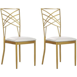 Beliani - Set di 2 Sedie da Pranzo in Metallo Oro Eleganti Moderne alla Moda Girard