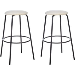 Set di 2 sgabelli da bar in velluto bianco sporco gambe in acciaio senza braccioli Morton