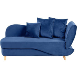 Beliani - Chaise Longue in velluto blu lato destro con contenitore Meri
