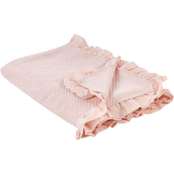 Beliani - Copriletto con balza decorativo in cotone 220 x 200 cm Rosa Pastello Hatton