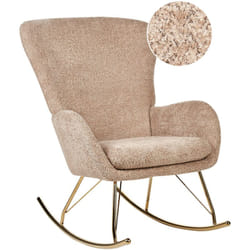 Beliani - Sedia a dondolo tradizionale retrò Beige e gambe in oro Anaset