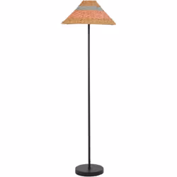 Lampada in ceramica con paralume in vimini. Aggiungi un tocco boho ai tuoi ambienti e rinfrescali con questa accattivante lam ...
