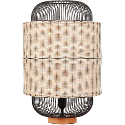 Beliani - Lampada da tavolo in rattan naturale con paralume naturale e nero 55 cm Tanganyika