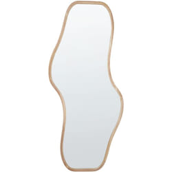 Beliani - Specchio moderno a parete con cornice in legno di Paulownia di forma irregolare e ganci chiaro Biollet