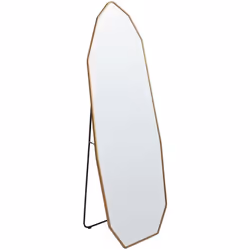 Specchio a stelo con cornice sottile. Rinfresca il tuo arredamento con questo elegante specchio a stelo in metallo, che infon ...