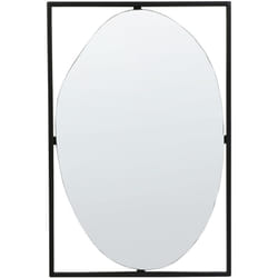 Beliani - Specchio decorativo da parete in stile moderno appeso in metallo 40 x 60 cm Nero Nibelle