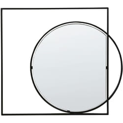 Beliani - Specchio decorativo da parete in stile moderno appeso in metallo 70 x 79 cm Nero Auxy