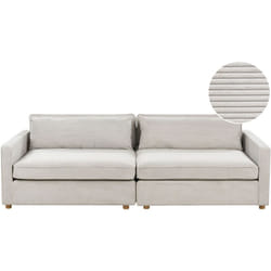 Divano moderno Velluto 3 posti con braccioli Gambe in legno Grigio chiaro Vinstra