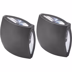 Set di lampade da parete quadrate per esterni. Queste lampade da esterno, realizzate in alluminio resistente, presentano un d ...