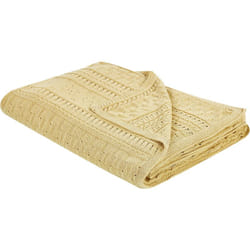Beliani - Copriletto decorativo Biancheria da letto in cotone 150 x 200 cm Giallo Daulet