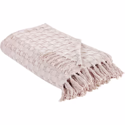 Coperta elegante con frange. Lasciati coccolare dal comfort di questo copriletto in cotone, versatile sia come accogliente co ...