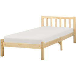 Beliani - Letto in Legno Chiaro con Rete a Doghe Testiera Alta 90 x 200 cm Florac
