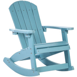 Sedia a dondolo da giardino in plastica azzurra per bambini Adirondack