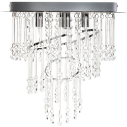 Beliani - Lampadario Glam Illuminazione Metallo Vetro Cristalli Finitura Cromo ⌀ 35 cm Argento Esmelle