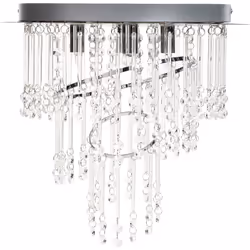 Lampadario di cristallo Glam. Questo lampadario contemporaneo presenta una struttura in metallo lucido con finitura cromata.  ...