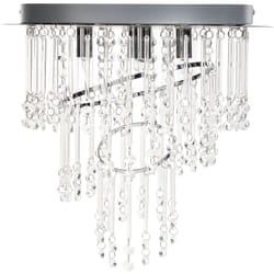 Beliani - Lampadario Glam Illuminazione Metallo Vetro Cristalli Finitura Cromo ⌀ 45 cm Argento Esmelle