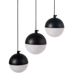 Beliani - Lampadario con 3 luci led integrate paralume rotondo metallo verniciato vetro nero Ankobra
