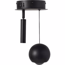 Lampada a sospensione con luce LED integrata. Questa versatile lampada da soffitto è dotata di due paralumi: un globo regolab ...