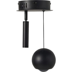Beliani - Lampadario moderno 2 luci led integrati con paralume rotondo in metallo nero verniciato Mabole