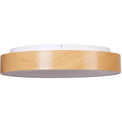 Beliani - Plafoniera in metallo con luci led integrate di forma rotonda con dimmer telecomando legno Bragoto