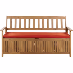Moderna panchina da giardino con contenitore. Resta all'aperto più a lungo con questa capiente panca in legno, realizzata in  ...