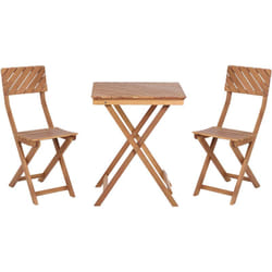 Mobili da giardino per esterni Set da bistrot in legno di eucalipto scuro Ardore pieghevole