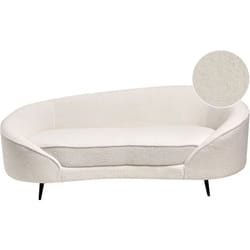 Beliani - Divano a 3 posti velluto curvo stile glamour bianco Savar