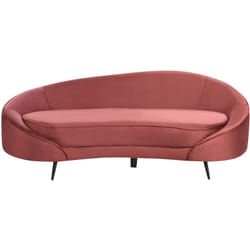 Divano a 3 posti tessuto bouclè rosso curvo stile glamour Savar