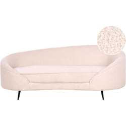 Divano a 3 posti tessuto bouclè curvo stile glamour beige chiaro Savar