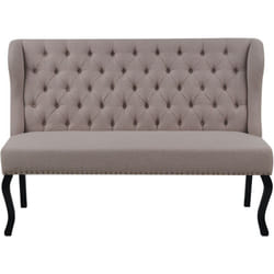Divano da cucina a 2 posti con schienale in tessuto in poliestere marron chiaro con gambe nere Torsby