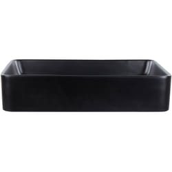 Beliani - Lavabo bagno classico rettangolare in ceramica finitura opaca 510 x 340 mm Nero Chivana