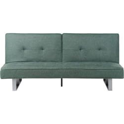 Divano letto moderno in tessuto a 3 posti con schienale reclinabile e gambe in metallo Verde Dublino