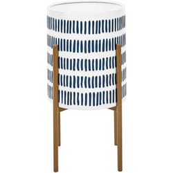 Beliani - Portavaso in metallo bianco e blu 31 x 31 x 58 cm Nemorosa