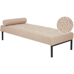 Elegante Chaise Longue Soggiorno Camera da letto Gambe in metallo Boucle Beige Chinon