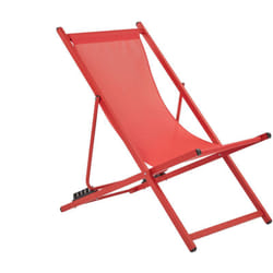 Sedia a Sdraio Pieghevole in Tessuto Rosso e Struttura Alluminio Rosso Locri