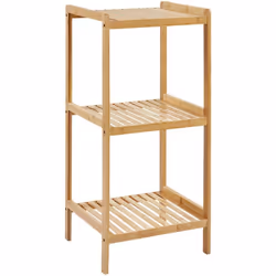 Scaffale in legno a 3 livelli. Questa scaffalatura indipendente è elegantemente realizzata in bambù, per offrire resistenza e ...