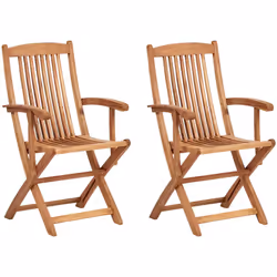 Set di due sedie da giardino pieghevoli in legno. Questo set di sedie da giardino pieghevoli è la scelta ideale per la terraz ...