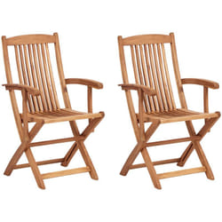 Set di 2 sedie da giardino in legno chiaro con poggiabraccia Maui ii