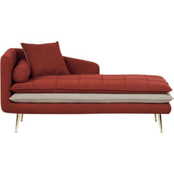 Chaise longue Sinistra Rosso Trapuntatura a Bottoni Gonesse