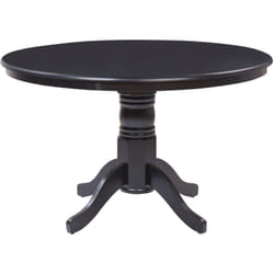 Tavolo da pranzo rotondo in legno retrò con piedistallo 120 cm nero Akron