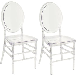 Set moderno di 2 sedie in plastica trasparente Montrose