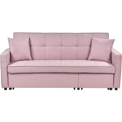 Divano letto moderno in tessuto Poliestere Cuscini extra Trasformabile 3 posti Rosa Glomma