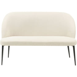 Divano 2 Posti in Tessuto Beige Chiaro Gambe in Metallo Nero Osby