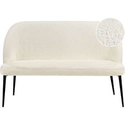 Divano 2 Posti in Bouclé Grigio Chiaro Gambe in Metallo Nero Osby