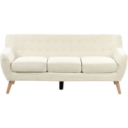 Beliani - Divano 3 posti tessuto imbottito beige chiaro Motala