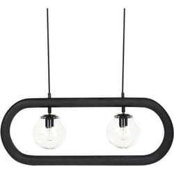 Beliani - Lampada a sospensione in legno di mango nero appesa al soffitto illuminazione fatto a mano Ayensu