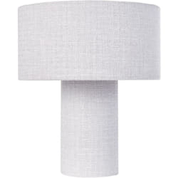 Beliani - Lampada da tavolo da comodino Grigio Base in cotone e lino Tessuto Paralume a tamburo 30 cm Stile moderno Soggiorno Camera da letto