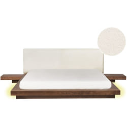 Letto in Legno Chiaro Stile Giapponese con Rete a Doghe 180 x 200 cm Zen
